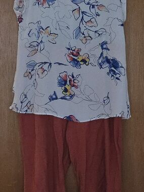 DR 2 Floral Top & Northern Reflections Rust Pants